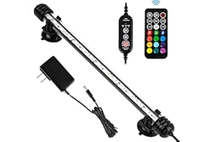 iKefe 28cm Timer Color Changing LED Fish Tank Aquarium Submersible Light with Remote/ Colored Aquarium LED Tank Lights Fixture for Underwater Decorations, Plant Grow, Saltwater Freshwater Fish, KT6011