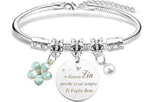 BOMEON Regali Regalo Zia, Zia Bracciale, Regalo Zia Natale, Regali Regali per la Zia, Idee Regalo Originali Festa Della Mamma Valentino Compleanno Anniversario Pasqua Bracciali Braccialetto Regalo da Nipote
