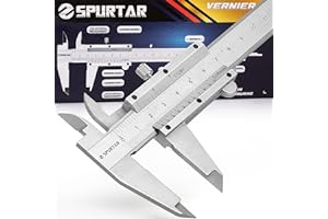 Spurtar Pie de Rey de acero inoxidable, 150mm Calibre analógico 0.05mm resolución - Calibre de precisión herramienta de medición