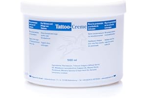 ‎PEGASUS PRO GMBH Pegasus Pro Tattoo Creme | 500 ml, Dose | tägliche Pflege für tätowierte Haut | panthenol, ohne Konservierungsstoffe, ohne Emulgatoren, für sensible Haut, feuchtigkeitsspendend