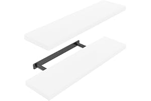 ‎STOREMIC STOREMIC Wandregal, regal weiß wand 60cm, Leicht zu montieren Regalbrett 2er-Set, Moderne dekorative Schweberegal für Schlafzimmer, Küche, Büro, Wohnzimmer, weiß