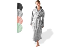 SIEGENTHAL® Damen Bademantel Frottee Velour 100% Baumwolle mit Kapuze Weich S bis XL – Kuscheliger Bademantel für Frauen, Komfortabel, Waschbar, Weich und Sanft