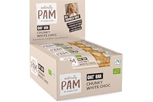 ‎NATURALLY PAM BY PAMELA REIF Naturally Pam Oat Bar - Chunky White Choc NP - Bio & veganer Haferriegel - Müsliriegel-Snack von Pamela Reif - glutenfrei & ohne Rohrzucker 12 x 40g