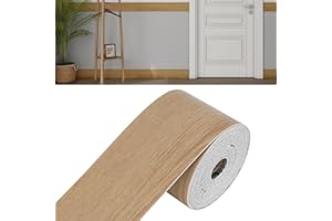 IGTOPS 10cmx5m Rodapié Flexible Autoadhesivo, Blando Rodapie PVC Impermeable Brillante Zócalo Suave Borde de Papel Pintado Decoración (Roble Amarillo)