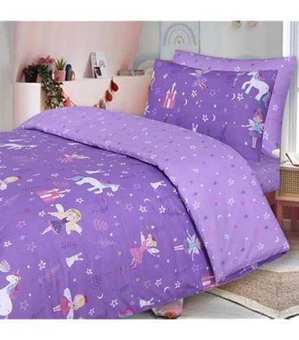 Bunnikins & Clover Set Lenzuola Letto Singolo Bambini – Unicorno Rosa, 3 Pezzi, Tasca Profonda 40cm, Morbido - 2