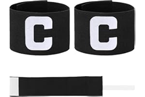 STYQUENZER Lot de 2 brassards de capitaine réglables pour enfants, football, rugby, hockey, différents sports - Noir