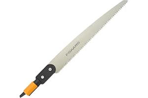 Fiskars Scie droite, Tête d'outil QuikFit, Longueur: 52 cm, Acier trempé, Noir/Orange, QuikFit, 1000692