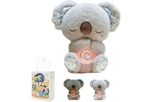 GIENSLRU Evoraco Soothing Koala Bear, Evoraco The Relief Koala Bear Breathing, Arrily Calming Otter, With Sensory Details Music Lights & Rhythmic Breathing Motion (Grey)