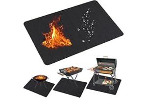 Kaminmatte Kamanan 100 * 150cm PGrillmatten Bodenmatte odukt, Beständig Gegen Hohe Temperaturen von 2000° F, Isoliert/Flammhemmend/Wasserdicht/ölbeständig, als Ofenmatte oder Kaminmatte (60in)