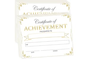 SMARSTICKER Gold Certificate of Completion Award Card 8 x 10 Inch Certificate of Achievement Awards 25 Pcs Graduation Diploma Award Certificates for Achievements Students,School Ceremony (Color2)