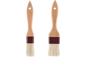 saizone Pinceaux à pâtisserie Brosse à Poils naturels Brosse à Huile de Cuisine avec Manche en Bois de hêtre et Corde à Suspendre