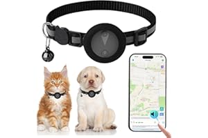 Localizador GPS Perros Compatible con Sistemas iOS y Android Tractive GPS Dog Reproducción del Historial de Rutas de 7 Días GPS para Gatos Localizador para Mascotas Resistente al Agua (IP67) - Negro