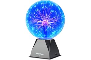 ‎THEEFUN Theefun 8 Zoll Plasmakugel, Magische Plasma Kugel Zauberkugel Berührung & Sound Aktivierte Leuchtlampe Pädagogisches Physik Plasmalampe für Weihnachten Geschenk, Partys, Dekorationen (Blau)