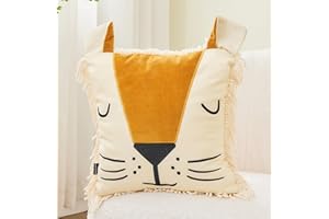 ‎ALAVYA HOME ALAVYA HOME® Dekokissen Kinderkissen Löwe für Hausbett Kinderbetten - D32 cm I Kuschelkissen Kinder Flauschig mit Füllung, Zierkissen für Babyzimmer Kinderzimmer Deko - 32 x 35 cm