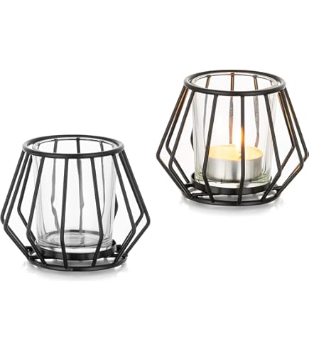 ZEYA Windlicht wit goud metaal set van 2, 15 9 cm hoog, boho-windlicht, trendy theelichthouder, draad, moderne lantaarn, tafeldecoratie, kaarsenhouder, decoratie woonkamer, cadeau voor verjaardag