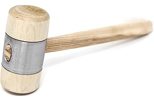 STUBAI HOLZHAMMER mit Metallmantel Ø 50 mm | robuster Holzhammer mit Weißbuchenkopf & Metallring | ideal für Blech- & Spenglerarbeiten | Made in Austria | 278515