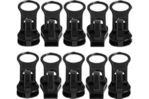 AERZETIX - C62939 - Lot de 10 curseurs N°5 autobloquants pour fermeture éclair à glissière à dents en plastique injecté ou en métal - couleur: noir - en métal - pour veste manteau jupe robe