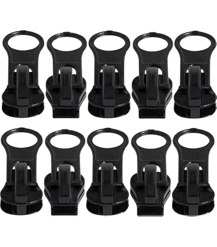 Tiretti Cerniera N&deg;5 | 12 Pezzi Ricambio | Nero E Grigio | Per Abiti E Bagagli