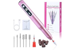 CIMOYBAI Elektryczna frezarka do paznokci, 30 000 obr./min, do paznokci żelowych, zestaw do manicure, elektryczny pilnik do paznokci z wyświetlaczem LCD, profesjonalna frezarka do paznokci