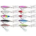 Beauenty 10 Pieces Fishing Lure Set, Floating Hard Baits With Sharp Treble Hooks and Sound Beads, 3D Fishing Tackle Lure Kits