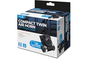 Simply Auto HN54 12V Compact Air Horn Universal Fit With Single Bolt Fixing, black