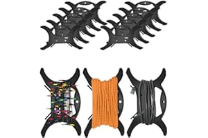 ‌Frstem 10 Stück Kabelwickler aus Kunststoff,Aufbewahrungshalter Organizer Set für Kabelsalat, Lichterketten, Paracord, Fallschirmschnur und Werkzeug | Mit Haspel, Seilwickler & Schnurhalter