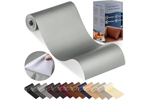 YAFLC Cuero Adhesivo Parches Gris, 10x160cm ReparacióN De Cuero Parches, Parches de Cuero Adhesivos Polipiel Adhesiva para Sofá, Asiento de Coche, Muebles, Chaquetas