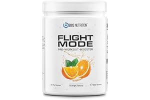 ‎BIOS NUTRITION FLIGHTMODE Pre Workout Booster 500gr (Orange) Vegan - 33 Portionen - kein Kribbeln & ohne Creatin - BIOS Nutrition (Made in Germany)