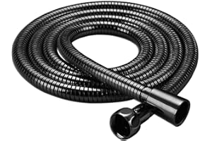 RENIMOVE Manguera ducha negra 2m reforzada en Acero Inoxidable flexibilidad superior anti-Torsión universal Resistente al desgaste manguera negra ducha 2 metros mangera de ducha negra 200 cm