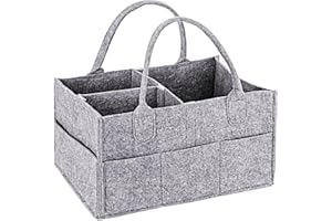 ZSMJAER Organizzatore per Pannolini in Feltro Portatile, Cestino con Scomparti per Salviette
