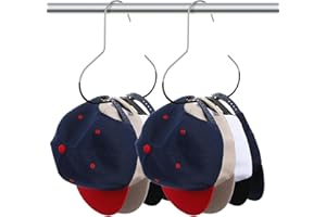 Shimmeroo 2 Pack Hat Storage, Hanging Wardrobe Organiser, Stainless Steel Hat Rack for Closet Baseball Cap Organizer Space Saving Hanger for Caps Scarves Belts & Ties