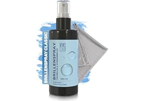 ‎DEMEL AUGENOPTIK Brillenreiniger CLASSIC/Brillenspray für Brillen, Lesehilfen und Sonnenbrillen – Zuverlässige Brillenreinigung wirkt Antistatisch mit Antischmutz-Effekt – Brillenreinigungsspray (250ml)