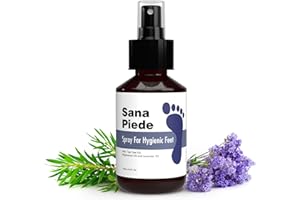 Anti mycose des pieds BIO de Sana Piede |100 ml| Spray pour Soin des Pieds |Soins Antifongique naturel |Huile essentielle Arbre à Thé (tea tree), magnesium et lavande |Fini les champignons de pied !