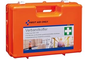 First Aid Only Trousse de Secours Coffret Premiers Soins d’Urgence Contenu Conforme à Norme Din 13168 à Monter sur Mur Transportable Petite P-10033