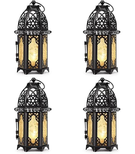 4-delige set oosterse mozaïek windlichten Ajub 7 cm groot kleurrijk