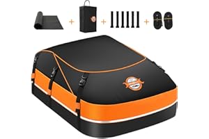 Sailnovo Cofre Techo Coche Impermeable Maletero Techo Coche Portaequipajes Coche Techo Maleta Techo Coche Plegable Impermeable Con Alfombrilla Antideslizante,8 Correas Reforzadas,6 Ganchos(595L/1000D)