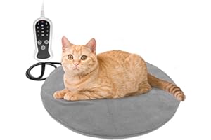 RC SLL Heating Pad, Electric Warming Cat Bed, Upgraded Adjustable Controller, Waterproof Kitten Heating Pad with Chew Resistant Steel Cord
