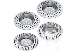 Realure 4-Pack Avloppssil För Diskho Med Duschavlopp Hårfångare, Avloppssil För Dusch, 90 Hål Handfatssil För Kök, Badrum, To