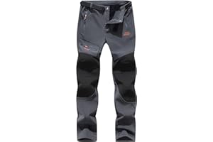 BenBoy Pantaloni Trekking Uomo Invernali Impermeabile Pantaloni da Sci Neve Arrampicata Escursionismo Caldo Pantaloni Softshell Outdoor