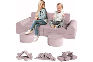 ‎CLEVICH Clevich 15-Teilige Modulare Kinderspielcouch, Kindersofa aus Schaumstoff Bausteine, Spielsofa zum Lernen & Spielen, Kuschelecke im Kinderzimmer, Softbausteine für Kinderzimmer oder Spielzimmer