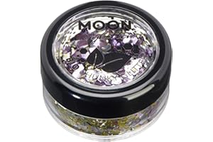 Mística Purpurina Gruesa Biodegradable Eco de Moon Glitter - Purpurina 100% Cosmética Bio para Cara, Cuerpo, Uñas, Pelo y Labios - 3g - Champán