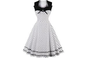 AXOE Femme Robe Audrey Hepburn Vintage Année 50 Rockabilly