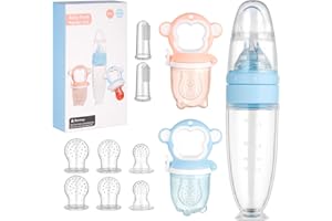 LEADSTAR Chupete Fruta, Alimentador Antiahogo Mordedores en Silicona, Juguete Dentición Para Bebés y Niños para Verdura Alimentación Suplementaria, 11 Piezas