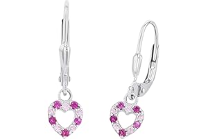 Prinzessin Lillifee Ohrhänger 925 Sterling Silber Mädchen Kinder Ohrschmuck, mit Zirkonia synth., Herz, Kommt in Schmuck Geschenk Box