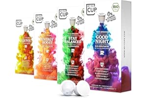 My-TeaCup Wellness Box: 4 x 10 kapsułek I 4 rodzaje bio ziół Tee do ekspresów na kapsułki Nespresso®*, w 100% kompostowalne i zrównoważone – 0% aluminium