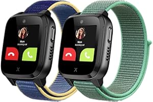 Snyeest 2-Stück Nylon Armbänder Nur Kompatibel mit XPLORA Kidzi Armband, Kids Smartwatch Klettverschluss Mädchen Jungen Verstellbare Ersatz Armbänder Kompatibel mit Xplora Kidzi