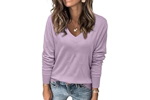 TrendiMax Pull pour Femme Col en V Pull en Tricot à Manches Longues Pullover Élégant Sweatshirt Herbest Printemps