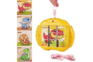 SANFANT Safant 3D Rotating Puzzles for Toddlers 3-6 with Lanyard - Travel Toys for Kids, Fine Motor Skills Toys, Birthday Gift for Boys & Girls (Dinosaur)
