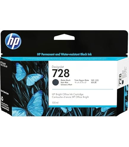 HP 728 F9J67A Cyan 130-ml Genuine Ink Cartridge with Original HP