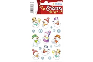 ‎HERMA HERMA 3216 Aufkleber Schneemann klein, 27 Stück, Weihnachten Sticker mit Schneeflocken Motiv, Kinder Etiketten für Weihnachtsdeko Geschenke Adventskalender Winter Dekoration Scrapbooking DIY Basteln